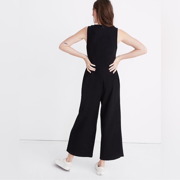 Madewell Texture & Thread Wide-Leg Jumpsuit Size Large Petite Black - Picture 3 of 7